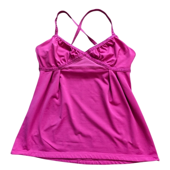 Lululemon Dance Strap Tank Senorita Pink Fuscia Ribbon Rel: 2010 Women's size 6 - Picture 3 of 12